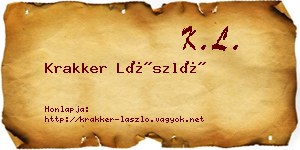 Krakker László névjegykártya