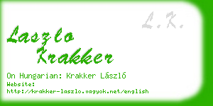 laszlo krakker business card